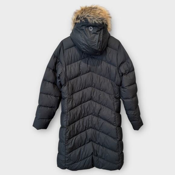 Marmot Montreaux 700 Fill Power Down Hooded Coat with Faux Fur Trim Size XL - Picture 8 of 16